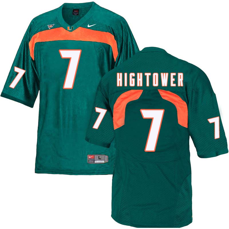 Nike Miami Hurricanes #7 Brian Hightower College Football Jerseys Sale-Green - Click Image to Close